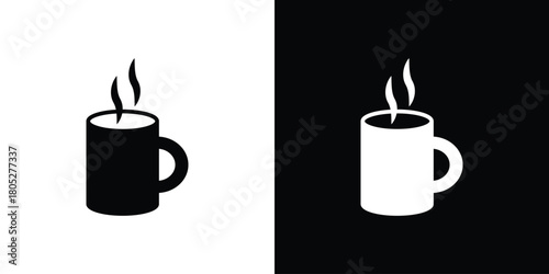 Coffee icons in black and white shilhouette style for App Ui