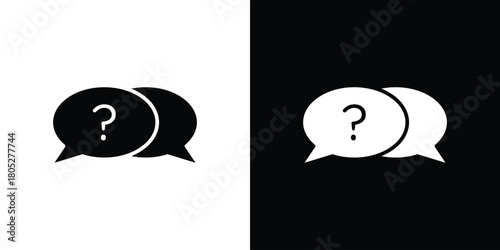 Comment question icons in black and white shilhouette style for App Ui