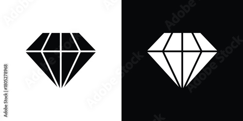 Diamond icons in black and white shilhouette style for App Ui