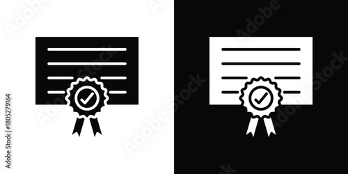 Diploma icons in black and white shilhouette style for App Ui