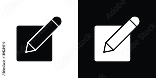 Edit icons in black and white shilhouette style for App Ui