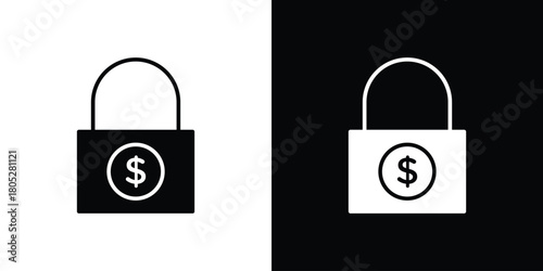 Fixed price icons in black and white shilhouette style for App Ui