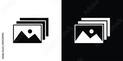 Gallery icons in black and white shilhouette style for App Ui