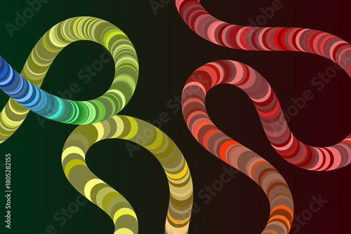 Abstract Gradient Ribbon Waves — Colorful 3D Curve Line Pattern Background. Gradient Ribbon Waves. Vector Squiggle Graphic Shapes. Abstract Color Lines Pattern.