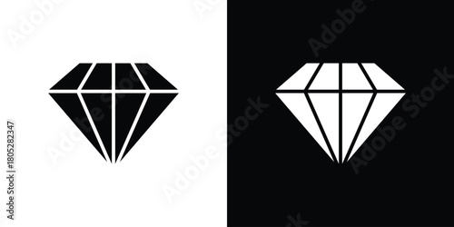Gem icons in black and white shilhouette style for App Ui