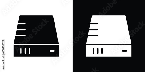 Hard Disk icons in black and white shilhouette style for App Ui