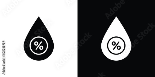 Humidity icons in black and white shilhouette style for App Ui