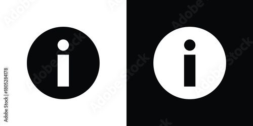 Info icons in black and white shilhouette style for App Ui