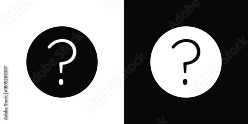 Interrogation icons in black and white shilhouette style for App Ui