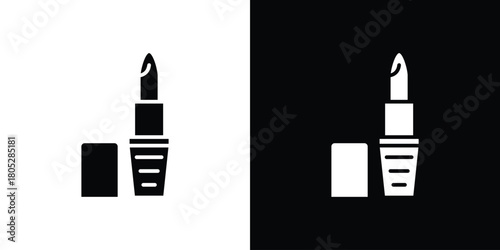 Lipstick icons in black and white shilhouette style for App Ui