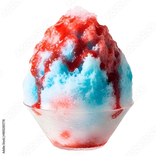 snow cone shaved ice slushy red blue