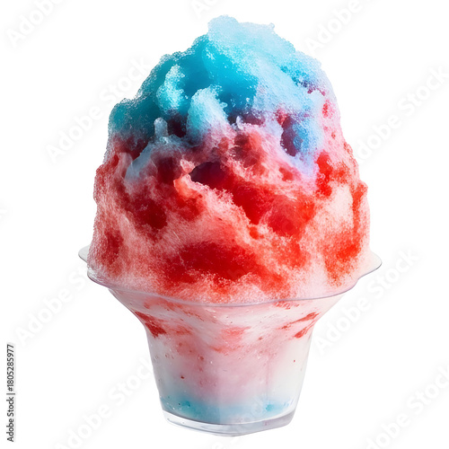red blue snow cone shaved ice slushy