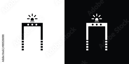 Metal detector icons in black and white shilhouette style for App Ui