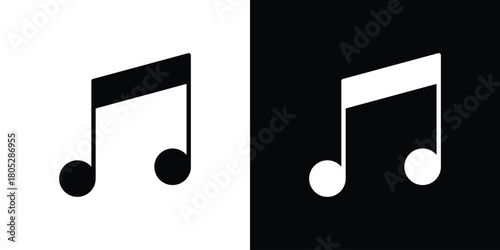Music icons in black and white shilhouette style for App Ui