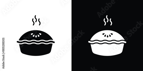 Pie icons in black and white shilhouette style for App Ui