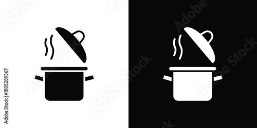 Pot icons in black and white shilhouette style for App Ui