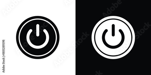 Power icons in black and white shilhouette style for App Ui