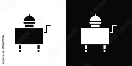 Room service icons in black and white shilhouette style for App Ui