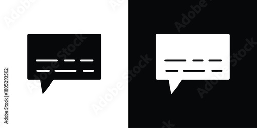 Subtitles icons in black and white shilhouette style for App Ui