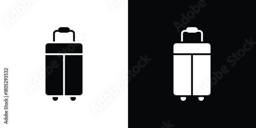 Suitcase icons in black and white shilhouette style for App Ui