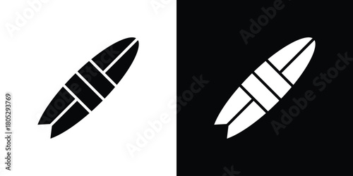 Surfing icons in black and white shilhouette style for App Ui