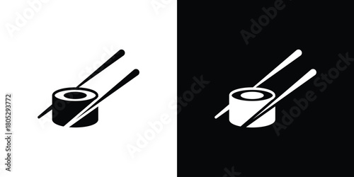 Sushi icons in black and white shilhouette style for App Ui