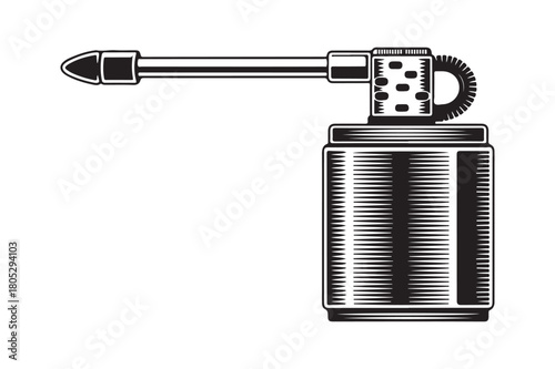 Vintage handheld sprayer with metal construction and textured handle