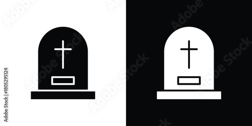 Tombstone icons in black and white shilhouette style for App Ui