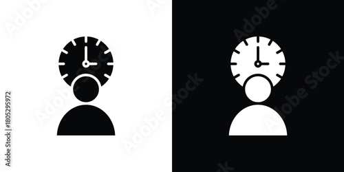 User time icons in black and white shilhouette style for App Ui