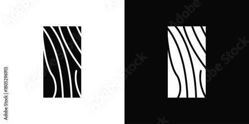 Wood board icons in black and white shilhouette style for App Ui