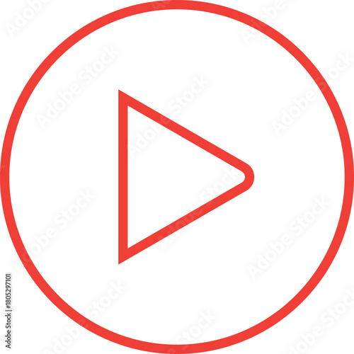 Free Download Red play button icon inside a circle symbol video - GFXLoad