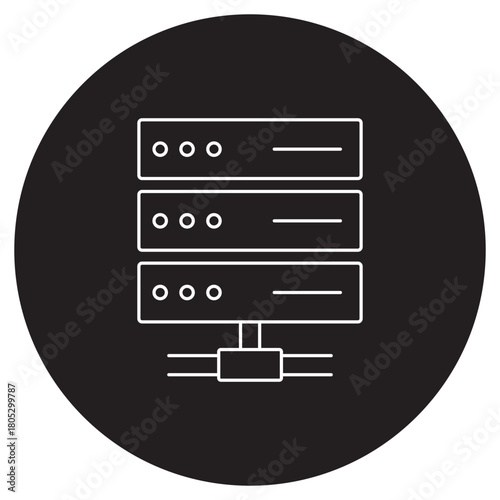 Server Icon, Web Server, Data Server, Cloud Hosting, Network Server, Illustration, vector