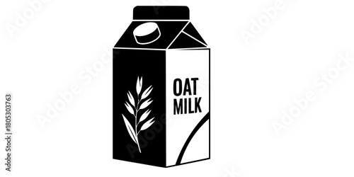 Plant-Based Oat Milk Carton Simple Flat Vector Icon