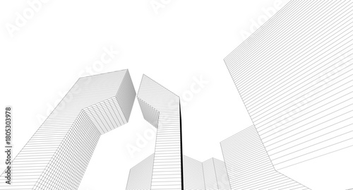 abstract architecture 3d illustration background