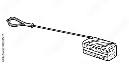 Woven Basket Artisanal Bread Minimalist Line Art Vector