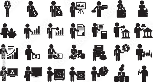 Business and Finance Icons Set 