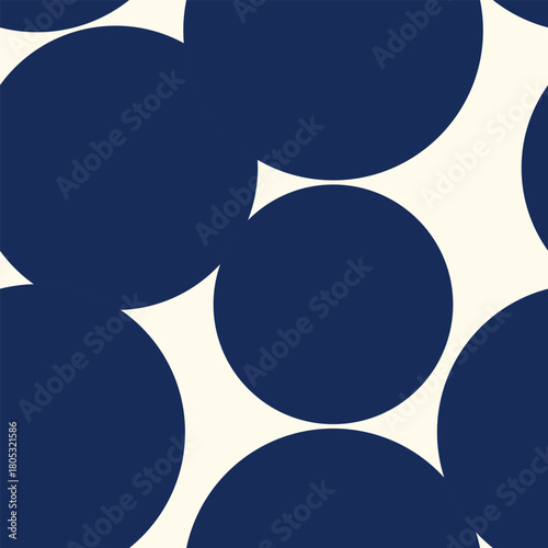 Seamless vector repeat pattern with jumbo scale big mustard polka dots tossed on a cream ground