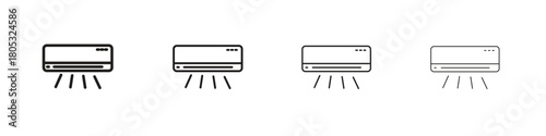 Air conditioner icons vector logo illustration simple design. Web UI design.