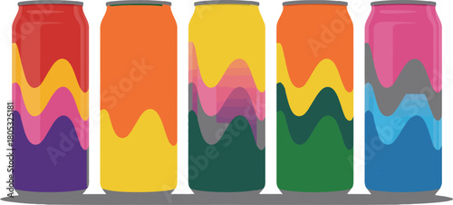 Colorful energy drink cans product photography mockup beverage branding marketing promotion design