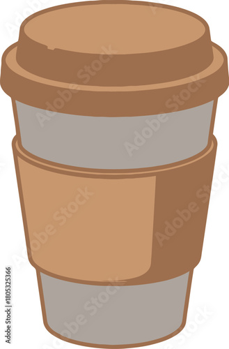Isolated coffee cup vector illustration for coffee shop cafe menu design and branding element