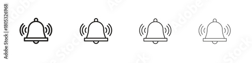 Bell ring icons vector logo illustration simple design. Web UI design.
