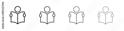 Book open reader icons vector logo illustration simple design. Web UI design.