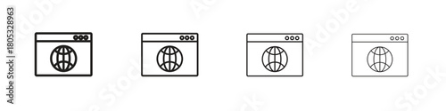Browser icons vector logo illustration simple design. Web UI design.