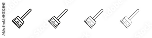 Broom icons vector logo illustration simple design. Web UI design.