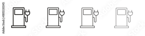 Charging station icons vector logo illustration simple design. Web UI design.