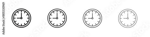 Clock icons vector logo illustration simple design. Web UI design.