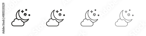 Cloud moon icons vector logo illustration simple design. Web UI design.