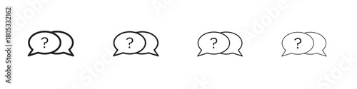 Comment question icons vector logo illustration simple design. Web UI design.
