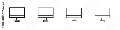 Computer screen icons vector logo illustration simple design. Web UI design.