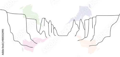 Generic landscape canyon outline